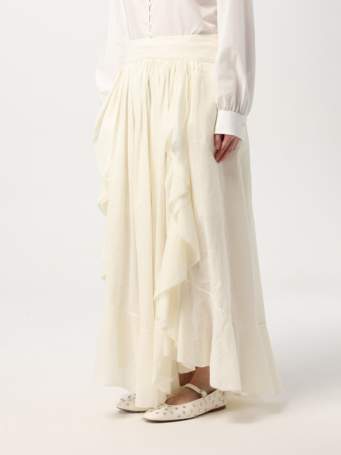 ZIMMERMANN GONNA: Gonna Zimmermann in cotone, Bianco - Img 3