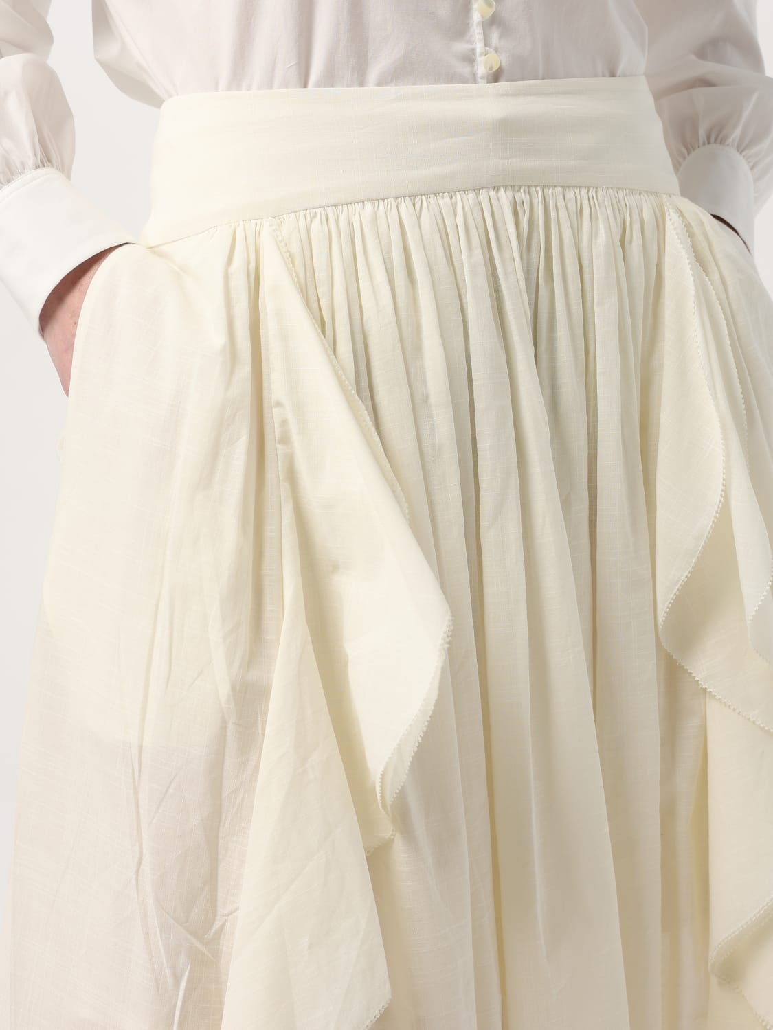 ZIMMERMANN GONNA: Gonna Zimmermann in cotone, Bianco - Img 4