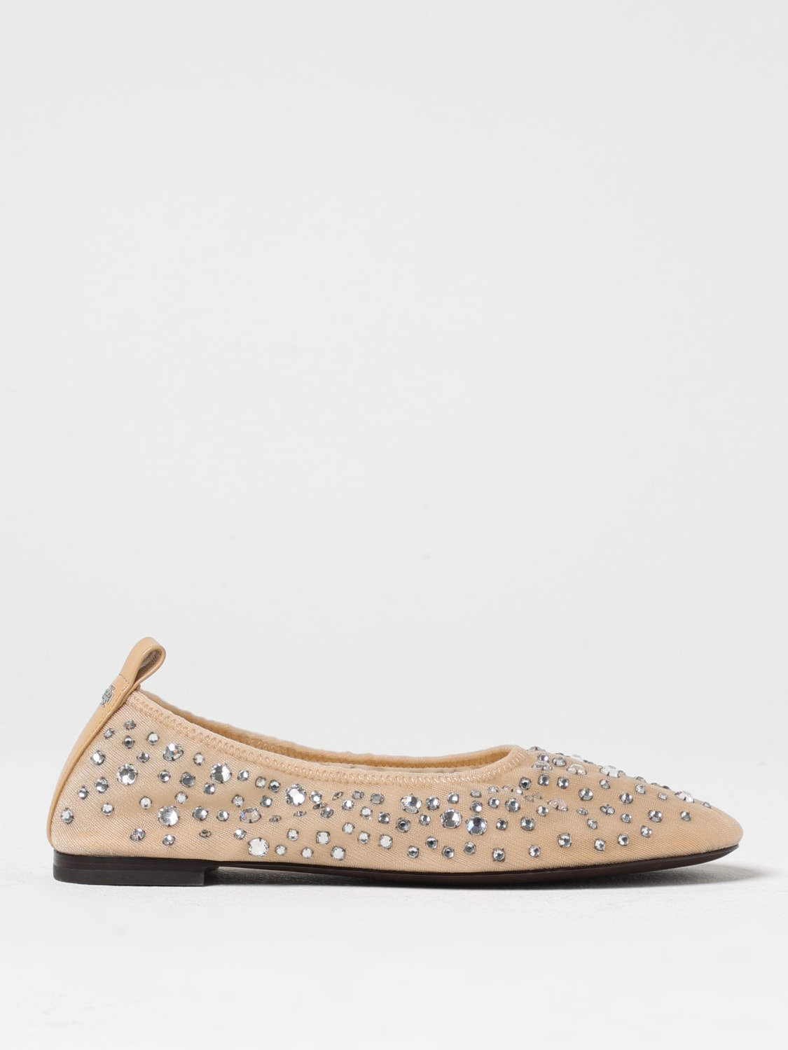 TORY BURCH BALLERINE: Ballerina Tory Burch in nylon a rete con strass all over , Beige - Img 1