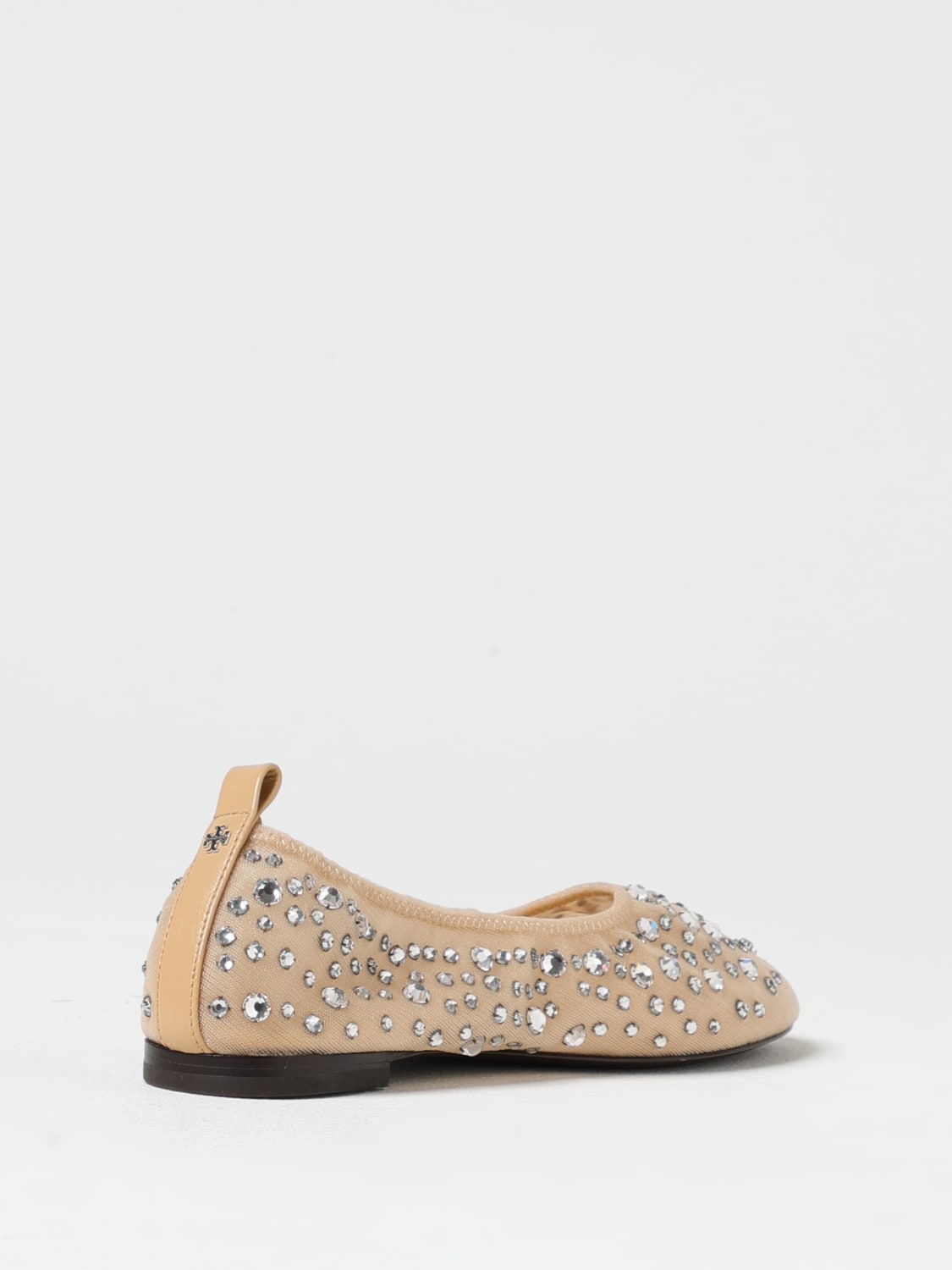 TORY BURCH BALLERINE: Ballerina Tory Burch in nylon a rete con strass all over , Beige - Img 3