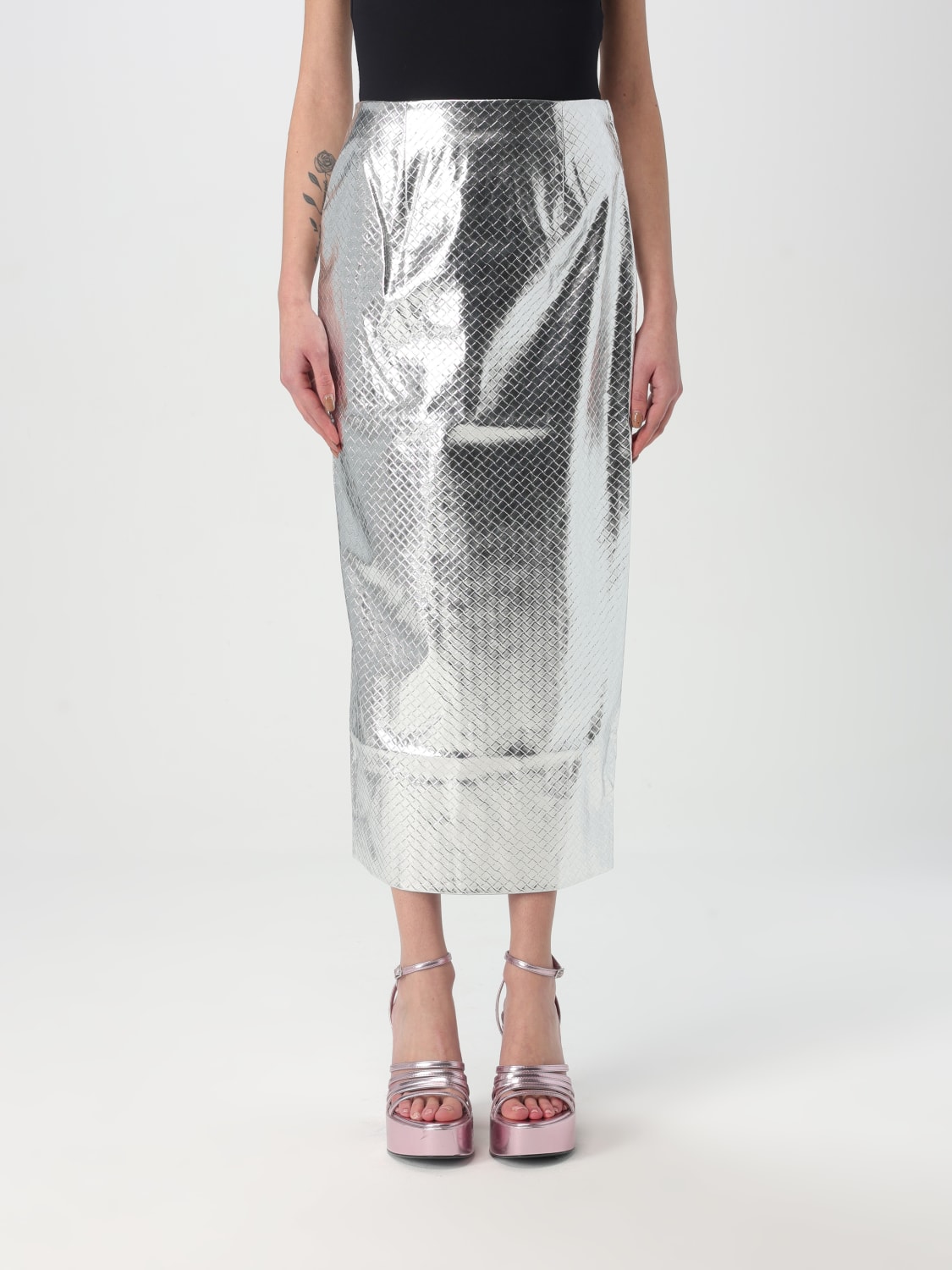 スカート ROTATE Woman Skirt Silver 113350 2293 ROTATE: Skirt woman - Silver | Rotate skirt 113350 online at
