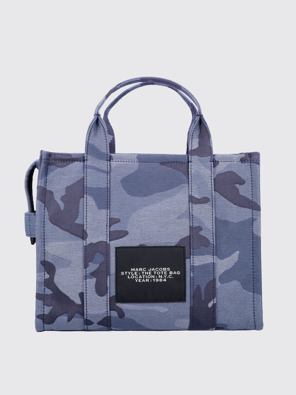 MARC JACOBS BORSA A MANO: Borsa The Tote Bag Marc Jacobs in canvas camouflage , Blue - Img 2
