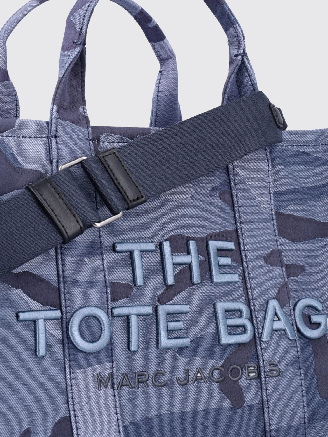 MARC JACOBS BORSA A MANO: Borsa The Tote Bag Marc Jacobs in canvas camouflage , Blue - Img 3