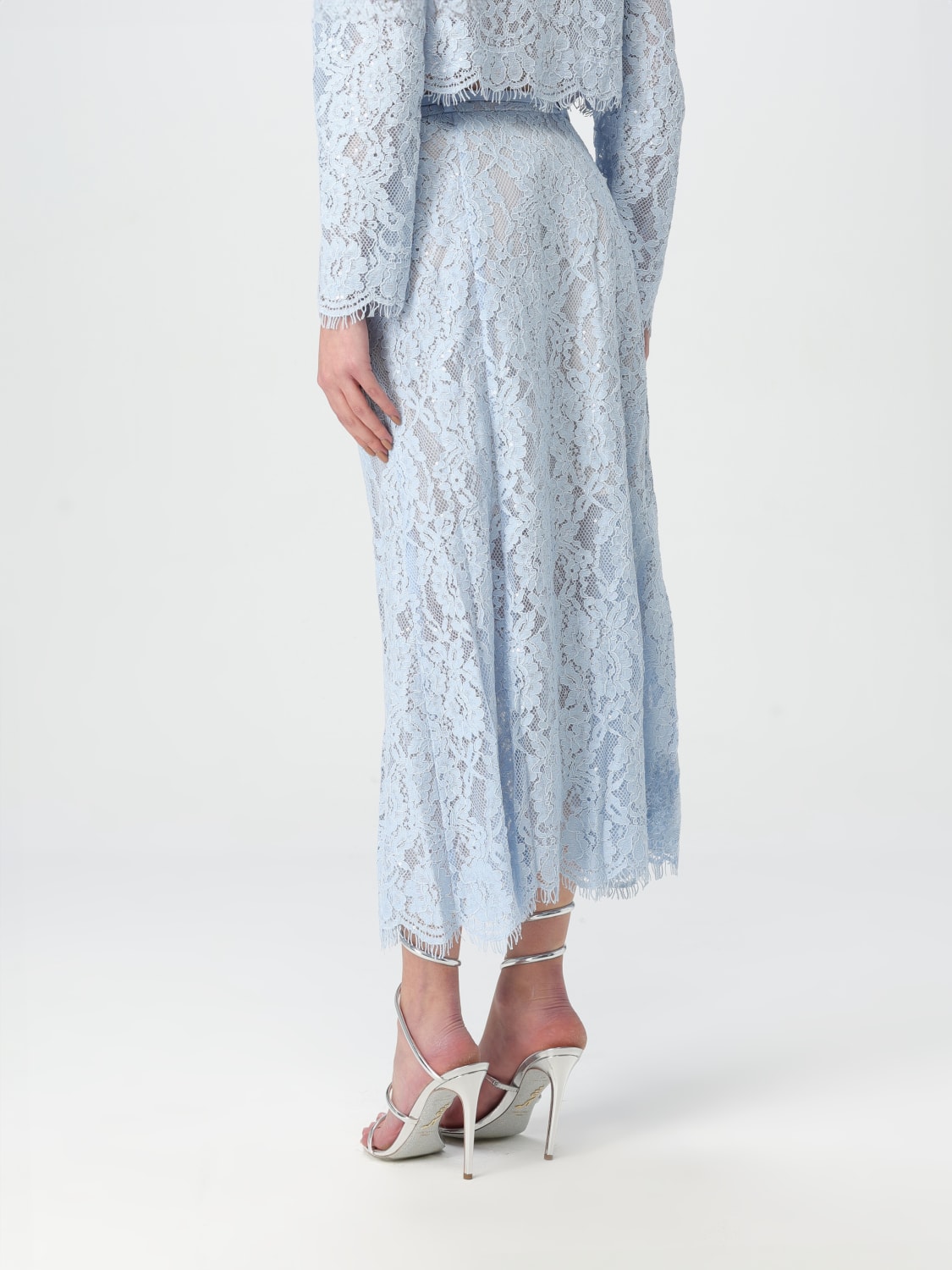 ワンピース SELF PORTRAIT Women Mid Skirts 91007 RS25125XBL 89152 BLUE Blue Soft Knit Midi Skirt – self-portrait-US