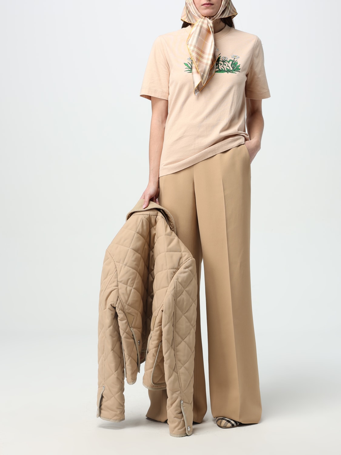 Tシャツ・カットソー BURBERRY Women Tunic Tops 8102402 C1789 Beige BURBERRY: T-shirt woman - Beige | Burberry t-shirt 8102402