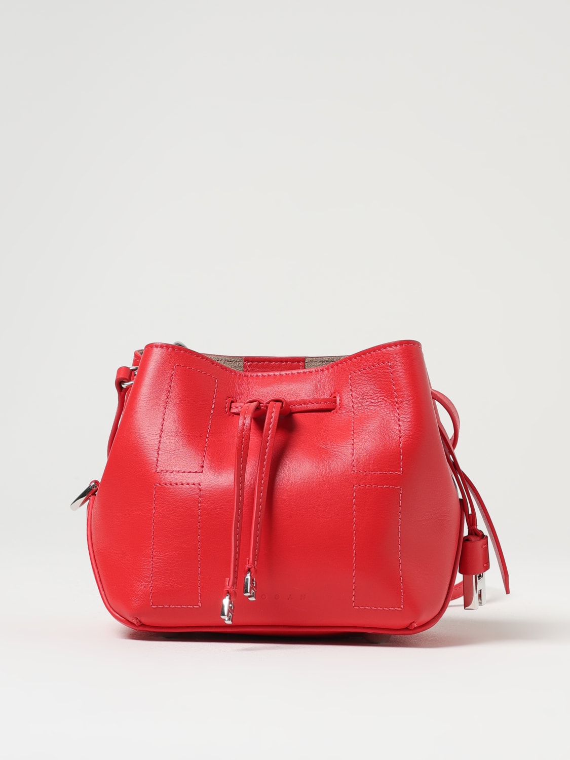 HOGAN BORSA MINI: Borsa a secchiello Hocket Hogan in pelle , Rosso - Img 1