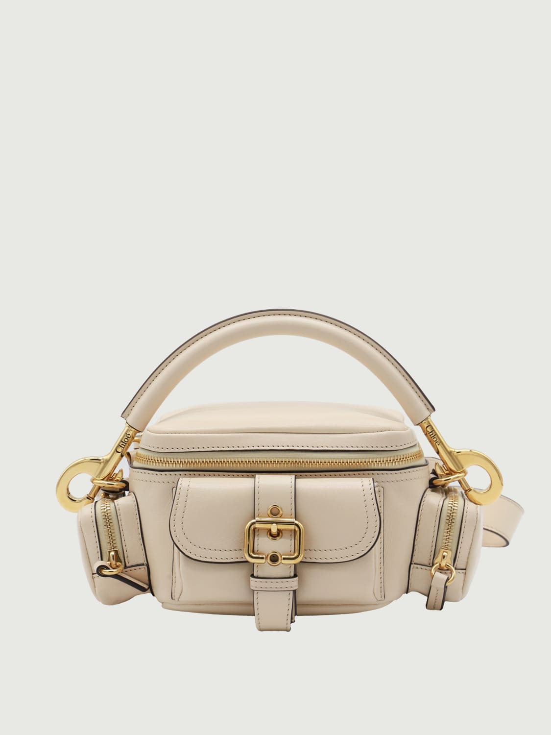 CHLOÉ: Chloé polished leather handbag - Beige | Chloé