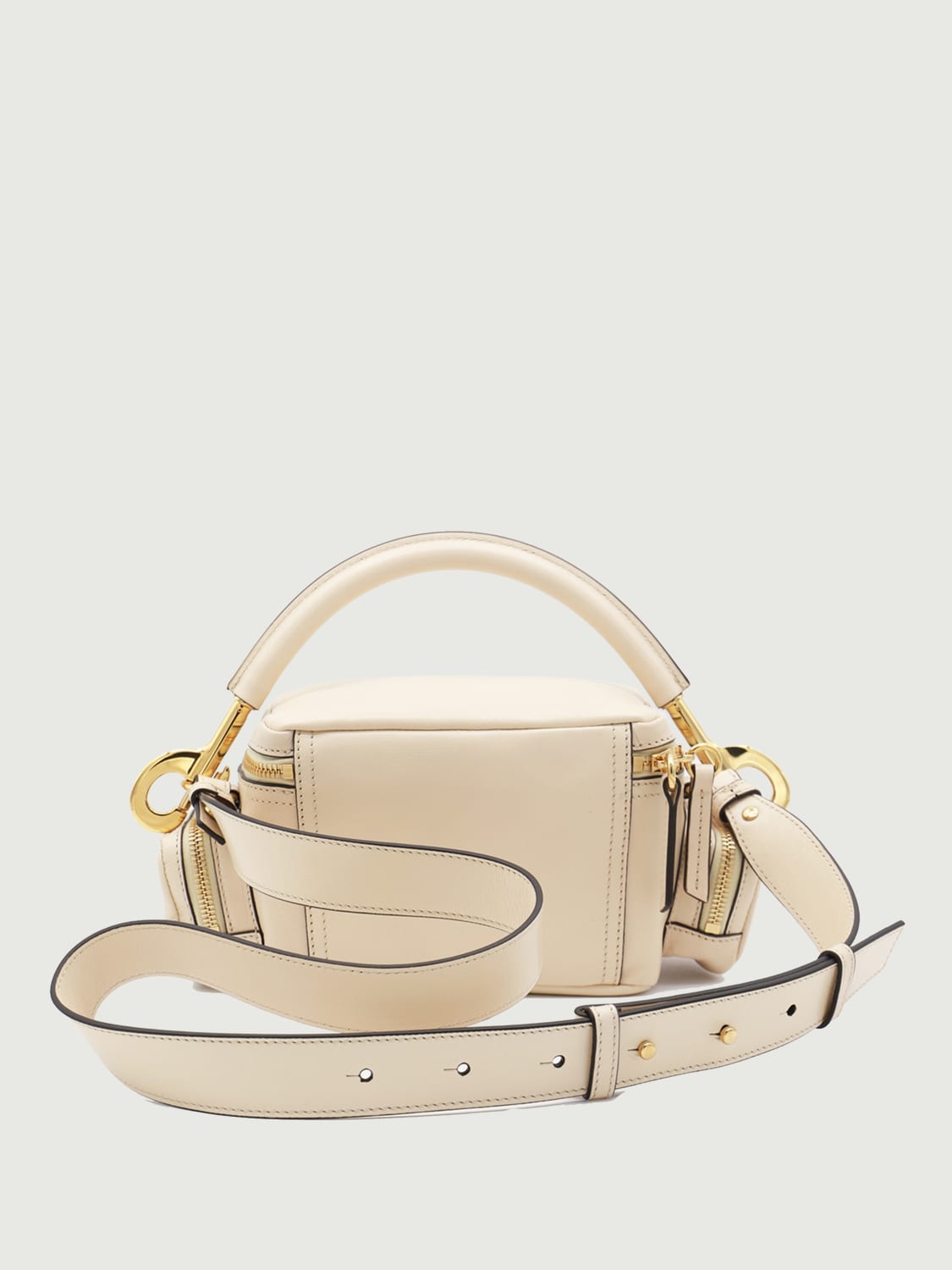 CHLOÉ: Chloé polished leather handbag - Beige | Chloé