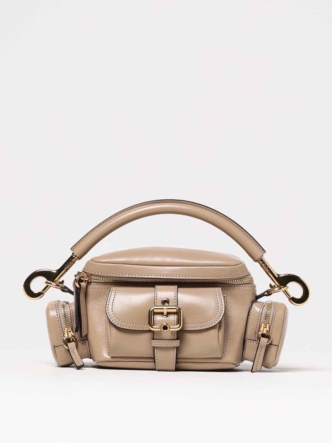 CHLOÉ HANDBAG: Chloé polished leather handbag, Brown - Img 1