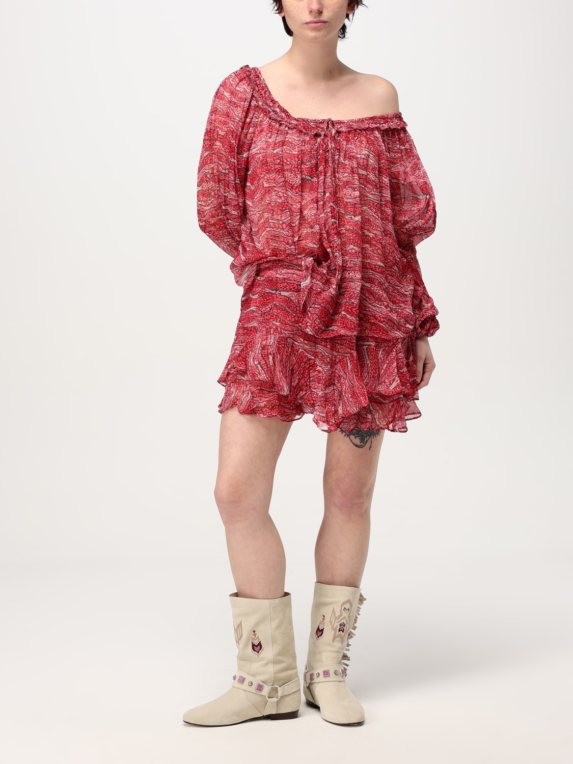 ISABEL MARANT ETOILE TOP E BLUSE: Blusa Isabel Marant Etoile in viscosa , Rosso - Img 2