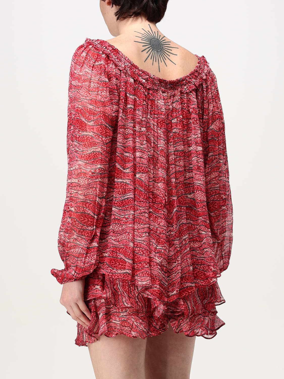 ISABEL MARANT ETOILE TOP E BLUSE: Blusa Isabel Marant Etoile in viscosa , Rosso - Img 3