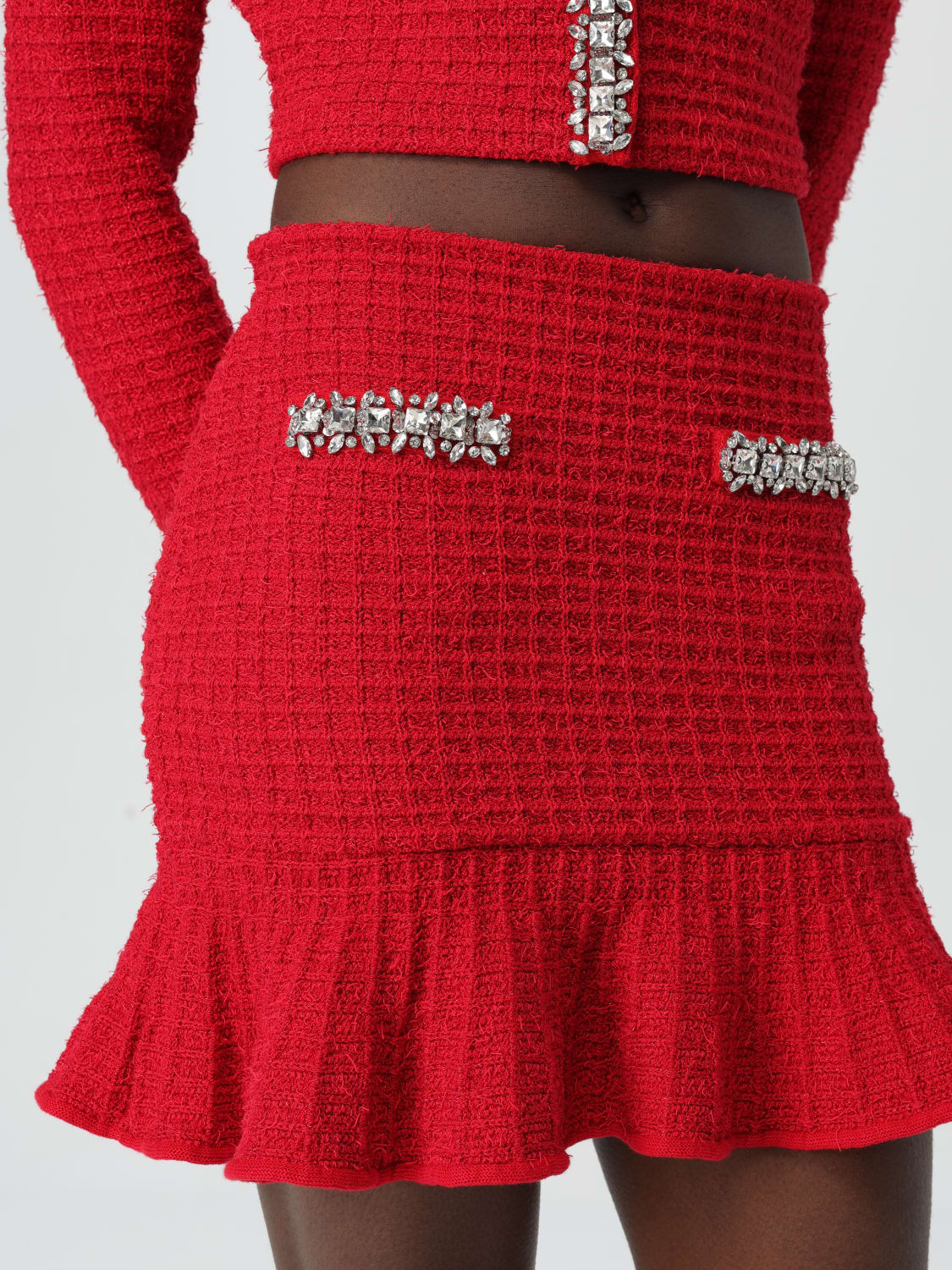 スカート SELF-PORTRAIT Woman Skirt Red RS25918SKR RED SELF-PORTRAIT: Dress woman - Red | Self-Portrait skirt