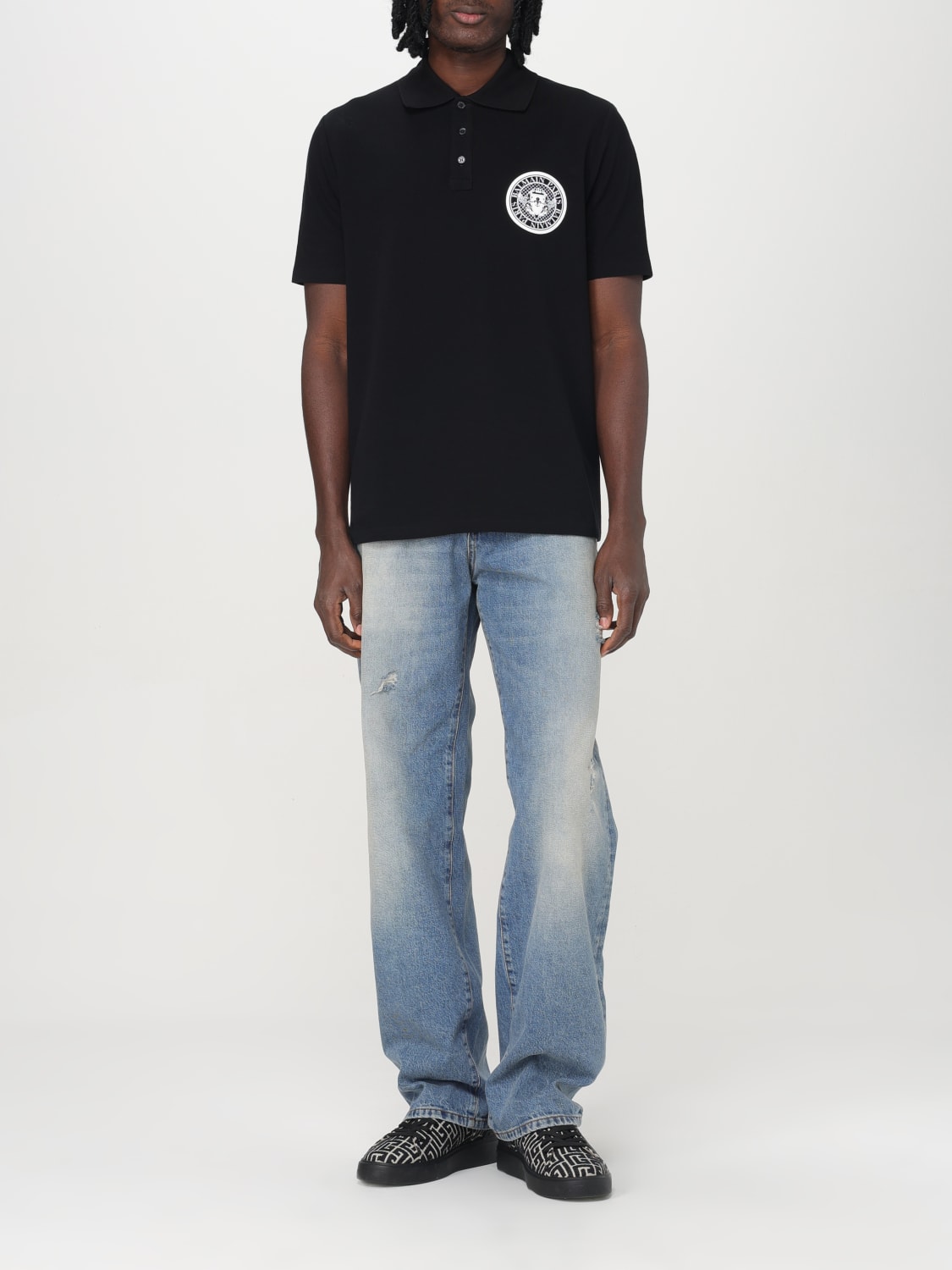 BALMAIN POLO SHIRT: T-shirt men Balmain, Black - Img 2