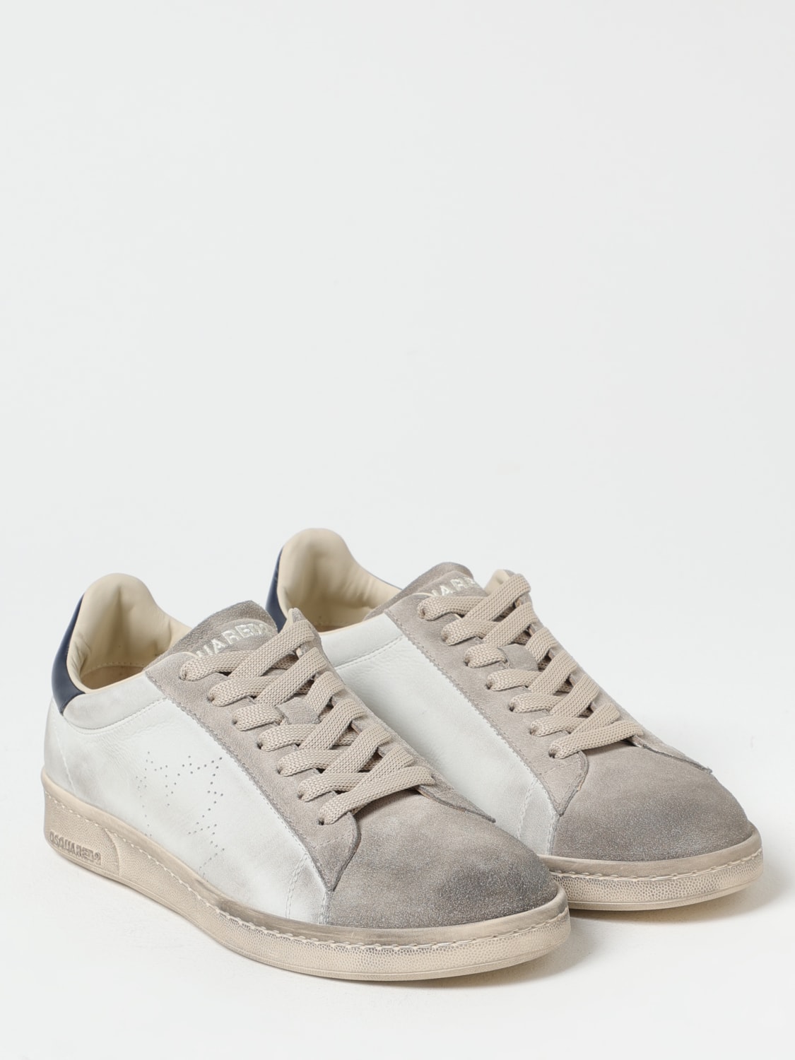 DSQUARED2 SNEAKERS: Sneakers New Jersey Dsquared2 in pelle used , Blue - Img 2