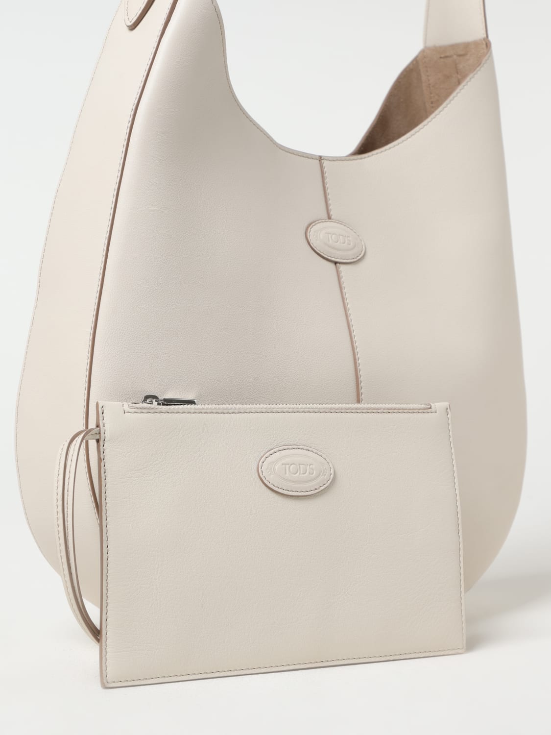 ショルダーバッグ・ポシェット TODS Women Bags XBWDBSR9200YATB015 WHITE Woman OFF WHITE Tod's Di Bag Hobo in Leather Small