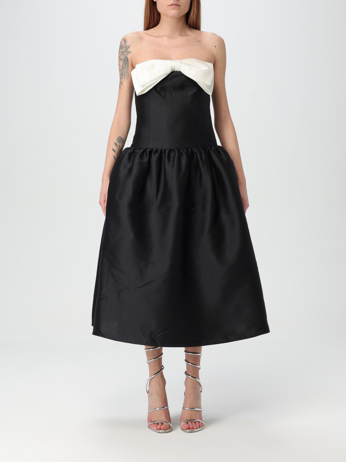 ワンピース SELF-PORTRAIT Woman Dress Black SS25046MA BLACK SELF PORTRAIT - Black lace midi dress | Leam Roma - Luxury