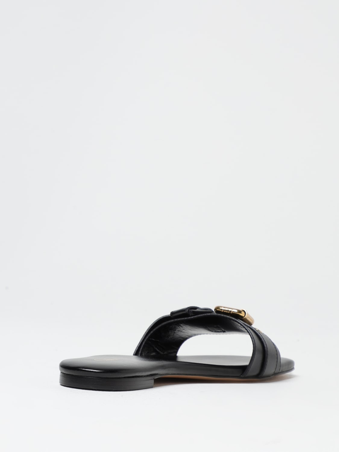 CHLOÉ: Shoes woman - Black | Chloé flat sandals CHC25S08NQJ