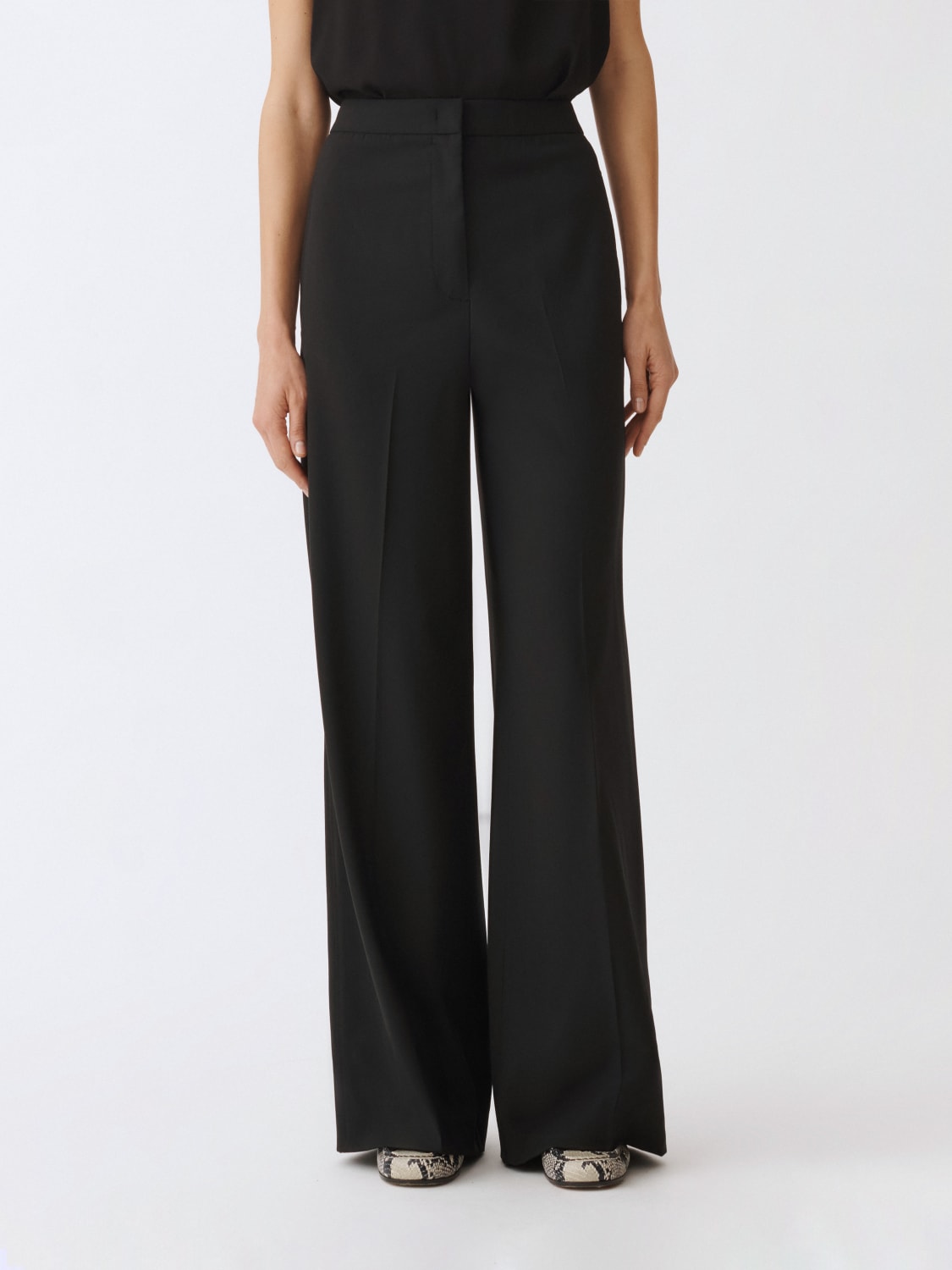 FABIANA FILIPPI PANTALONI: Pantalone Fabiana Filippi in misto lana vergine , Nero - Img 1