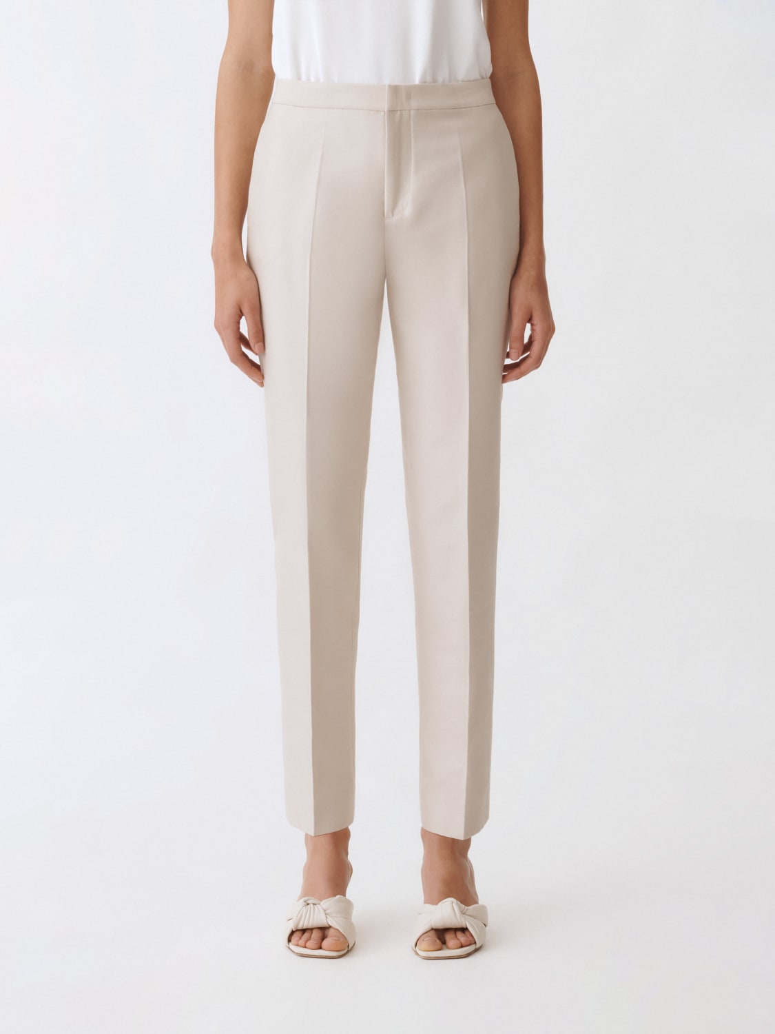 パンツ FABIANA FILIPPI PANTS (PAD265F326D787) Montefalco cotton and silk mikado trousers, black for Women