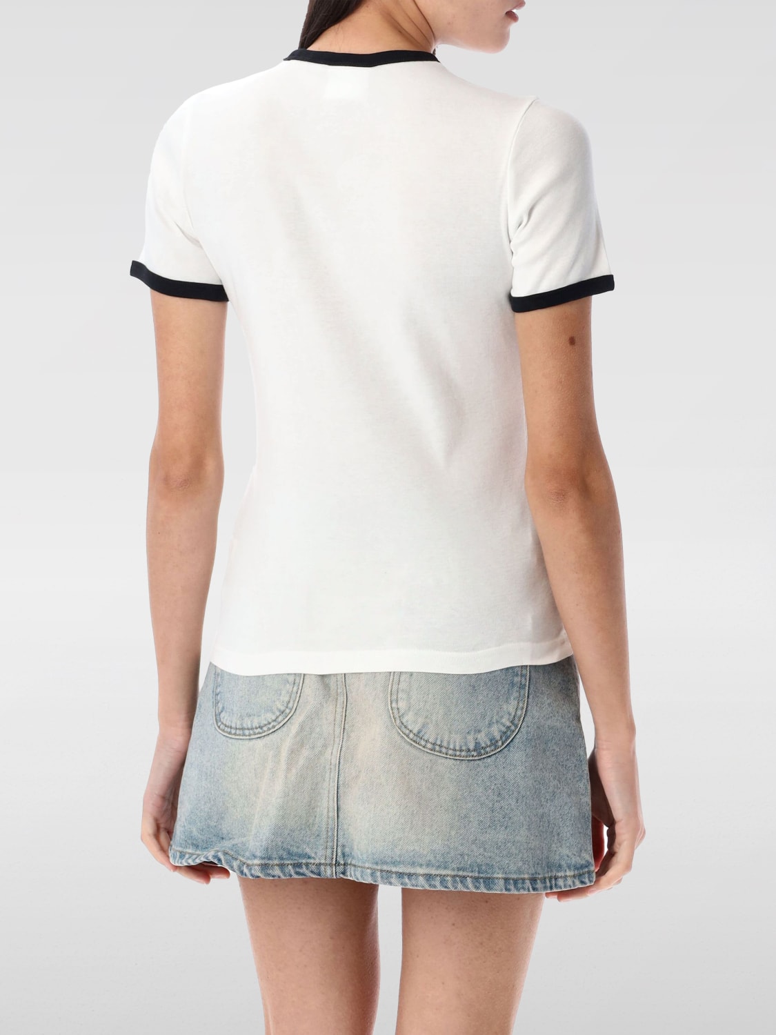 COURRÈGES T-SHIRTS: T-shirt Courrèges in cotone stretch , Bianco - Img 2