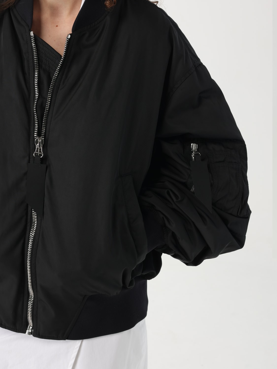ジャケット THE ATTICO Women Jackets 250WCB00070PLL001AA 828 GREEN Buy The Attico Nylon Bomber Jacket 'Military Green