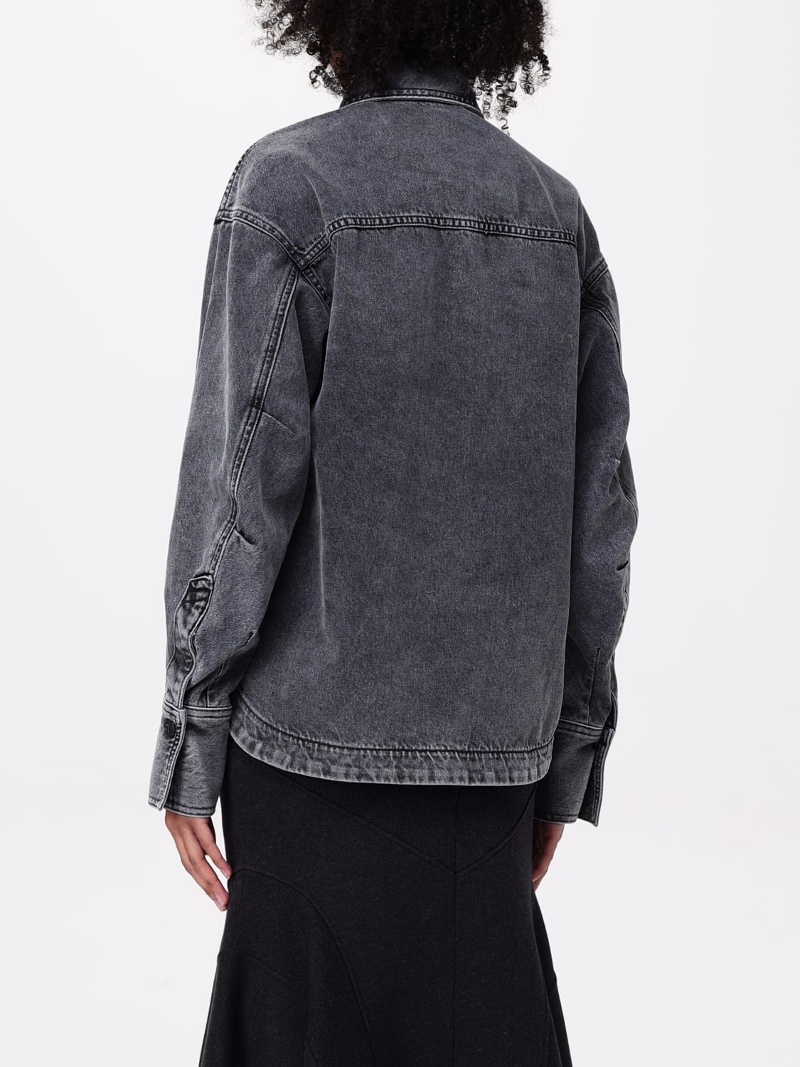 THE ATTICO CAMICIA: Camicia The Attico in denim di cotone , Nero - Img 3