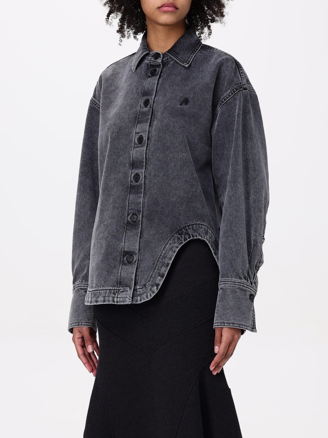 THE ATTICO CAMICIA: Camicia The Attico in denim di cotone , Nero - Img 4