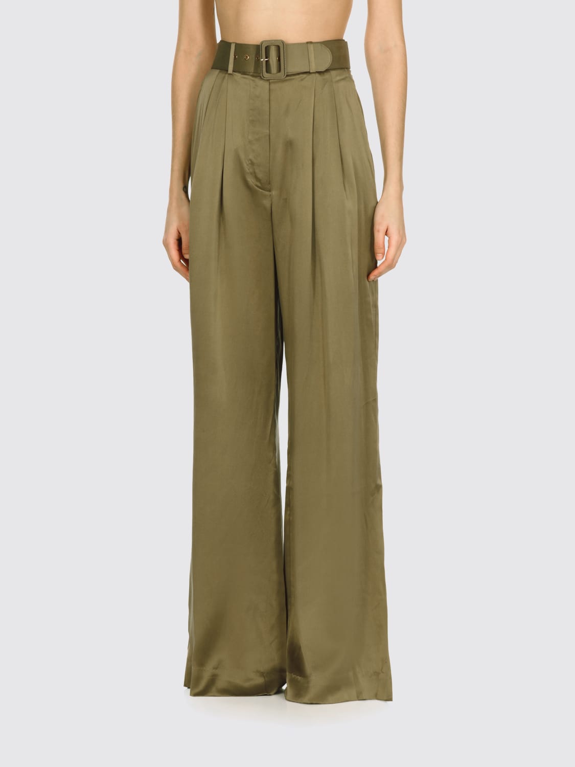 パンツ ZIMMERMANN Women Straight Pants 2151PR25R KHA Green ZIMMERMANN: Pants woman - Green | Zimmermann pants 2151PR25R