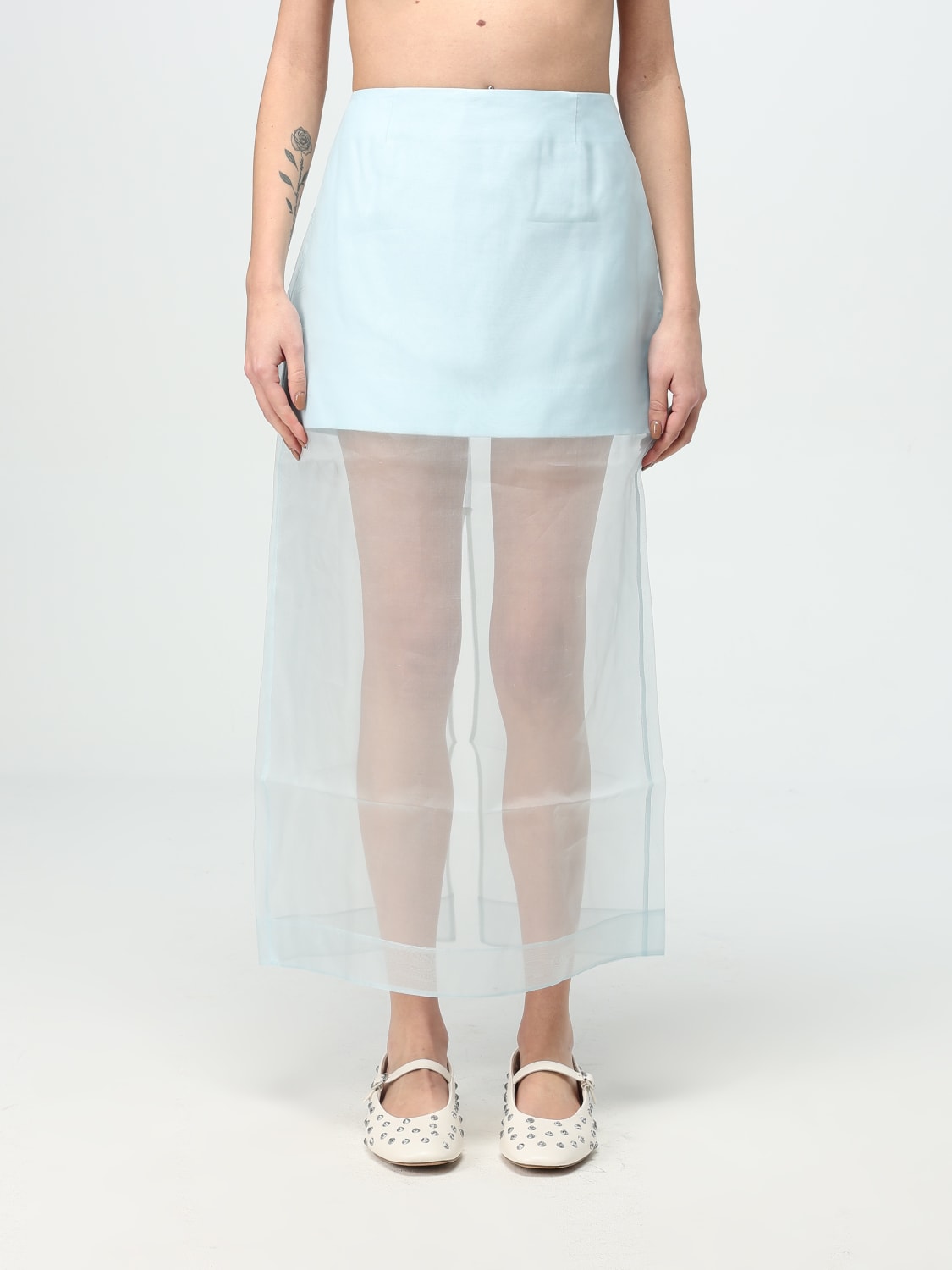 ZIMMERMANN GONNA: Gonna Zimmermann in seta , Verde - Img 1