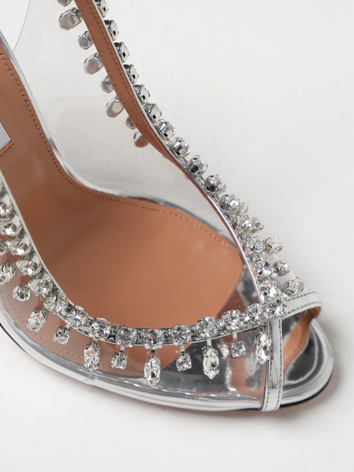 シューズ・サンダルその他 AQUAZZURA Woman Heeled sandals Silver LMEHIGS0PSY CCC AQUAZZURA: Heeled sandals woman - Silver | Aquazzura heeled