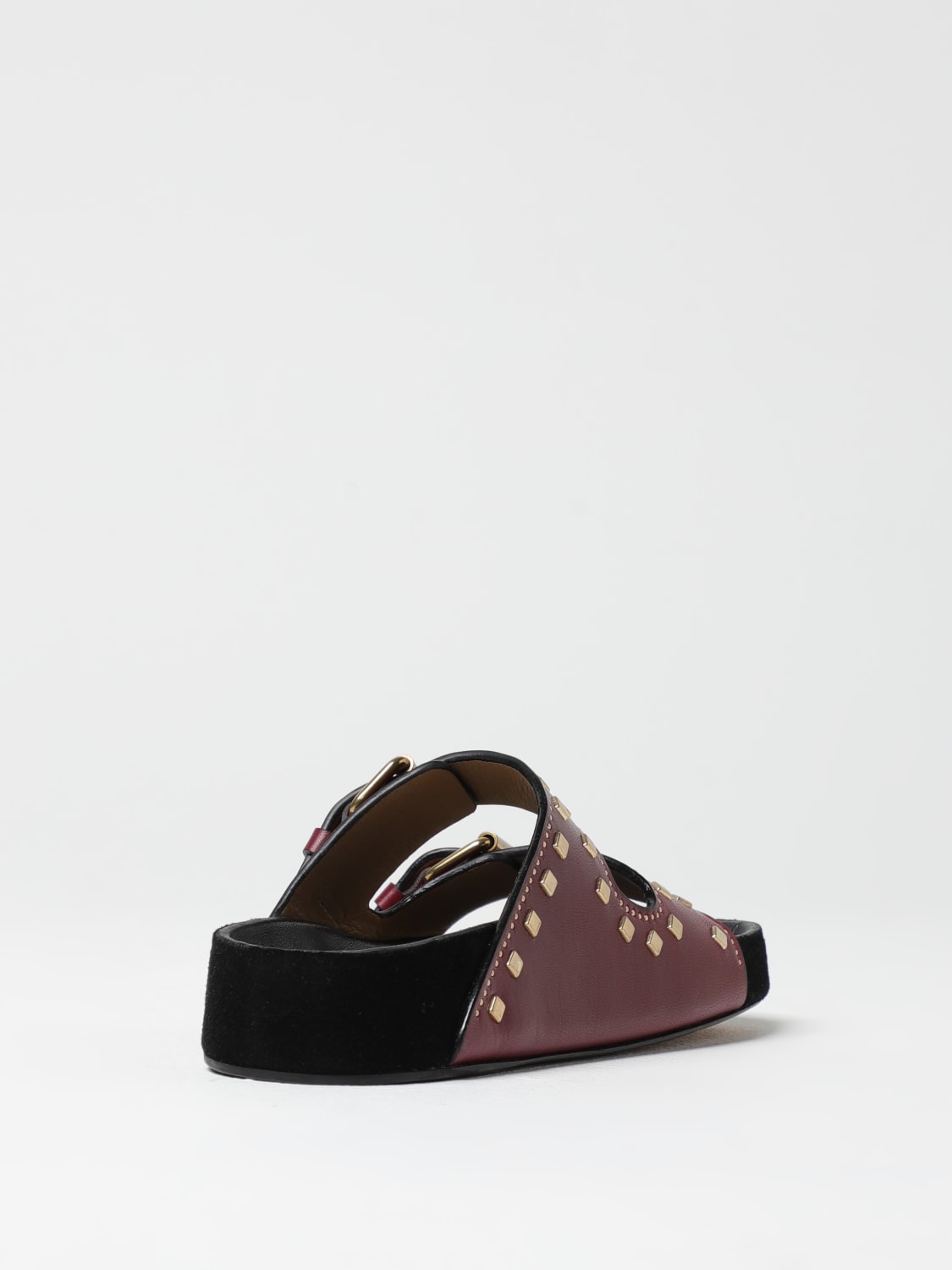 ISABEL MARANT SANDALI BASSI: Sandalo Lennyo Isabel Marant in pelle con borchie , Rosso - Img 3