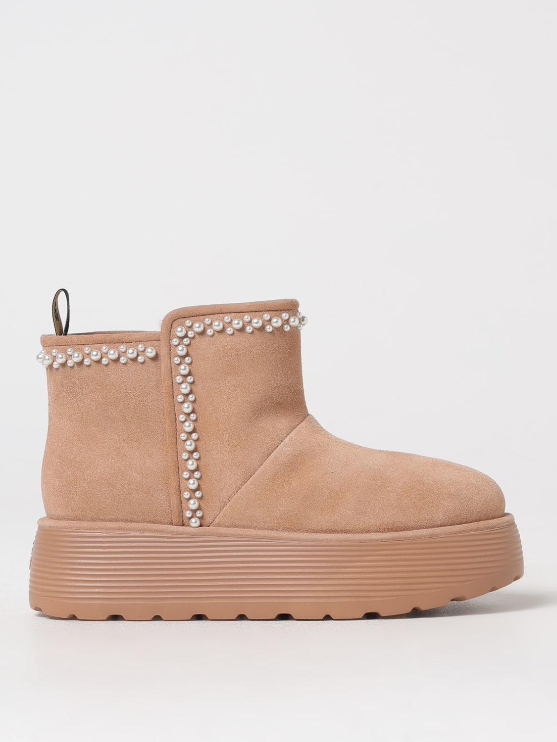 STUART WEITZMAN BOOTS: Flat ankle boots woman Stuart Weitzman, Beige - Img 1