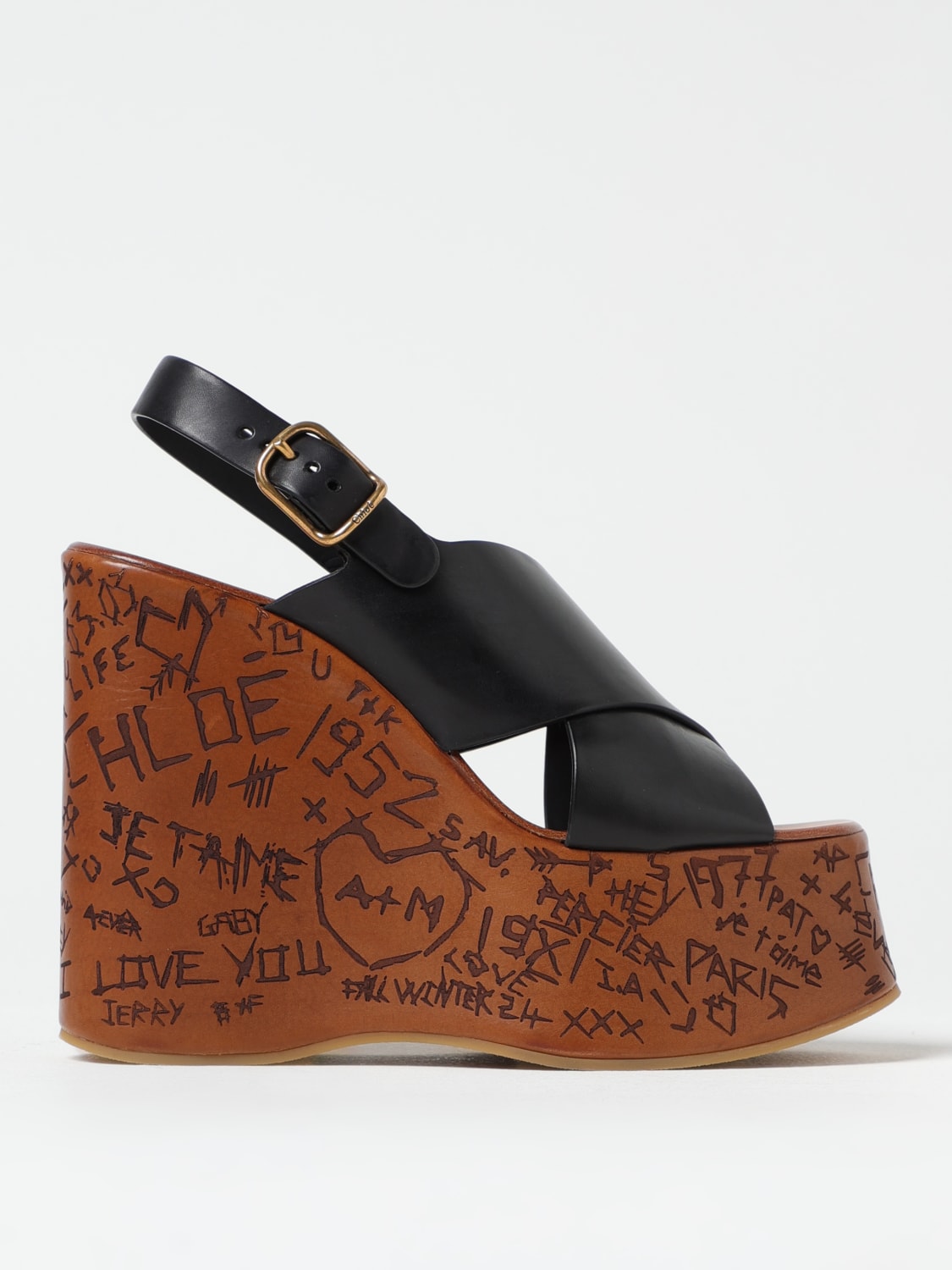シューズ・サンダルその他 CHLOE Woman Heeled sandals Black CHC24A02YLU 001 Chloé Chloé Charms Heeled Sandal | Chloé US