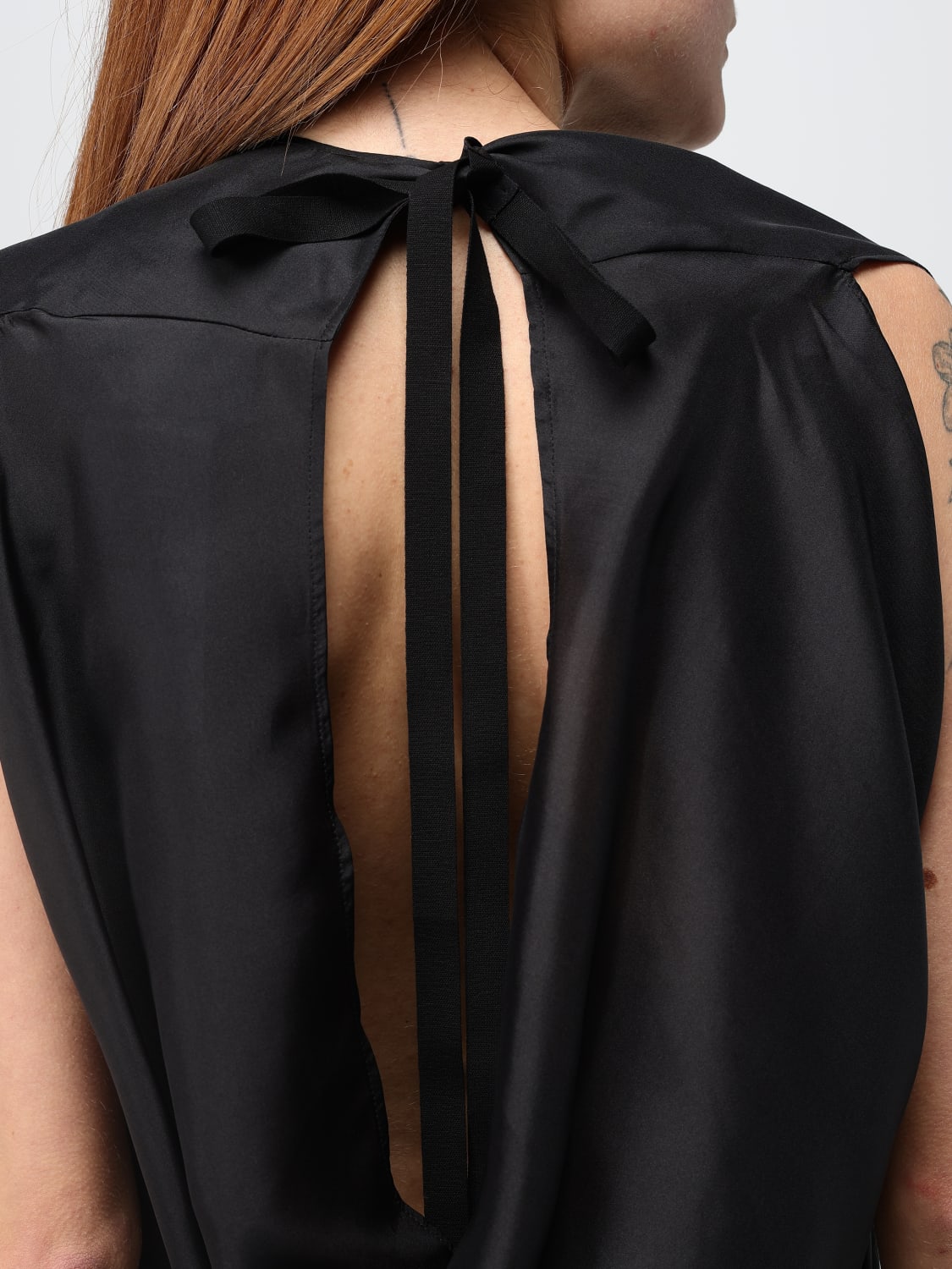 MM6 MAISON MARGIELA ABITO: Abito MM6 Maison Margiela in seta , Nero - Img 5