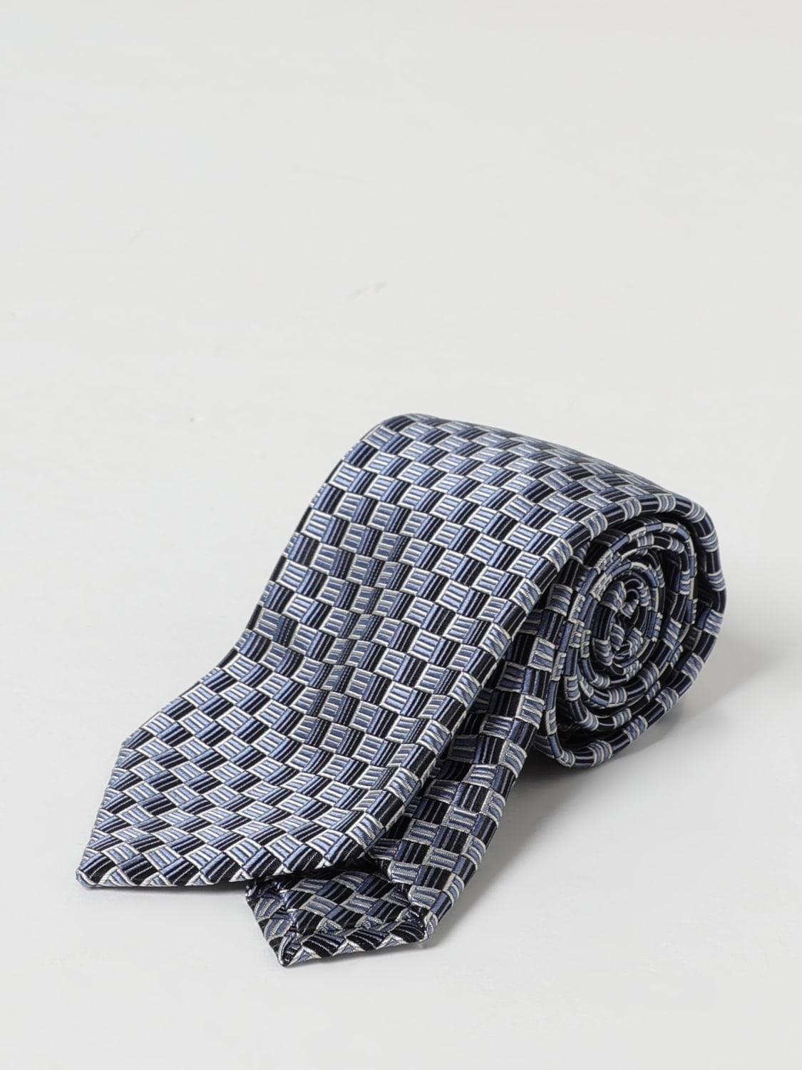 ETRO CRAVATTA: Cravatta Etro in seta con monogram jacquard , Blue - Img 1
