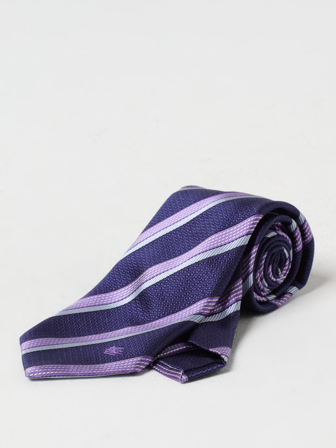 ETRO CRAVATTA: Cravatta Etro in seta con righe jacquard , Blue - Img 1
