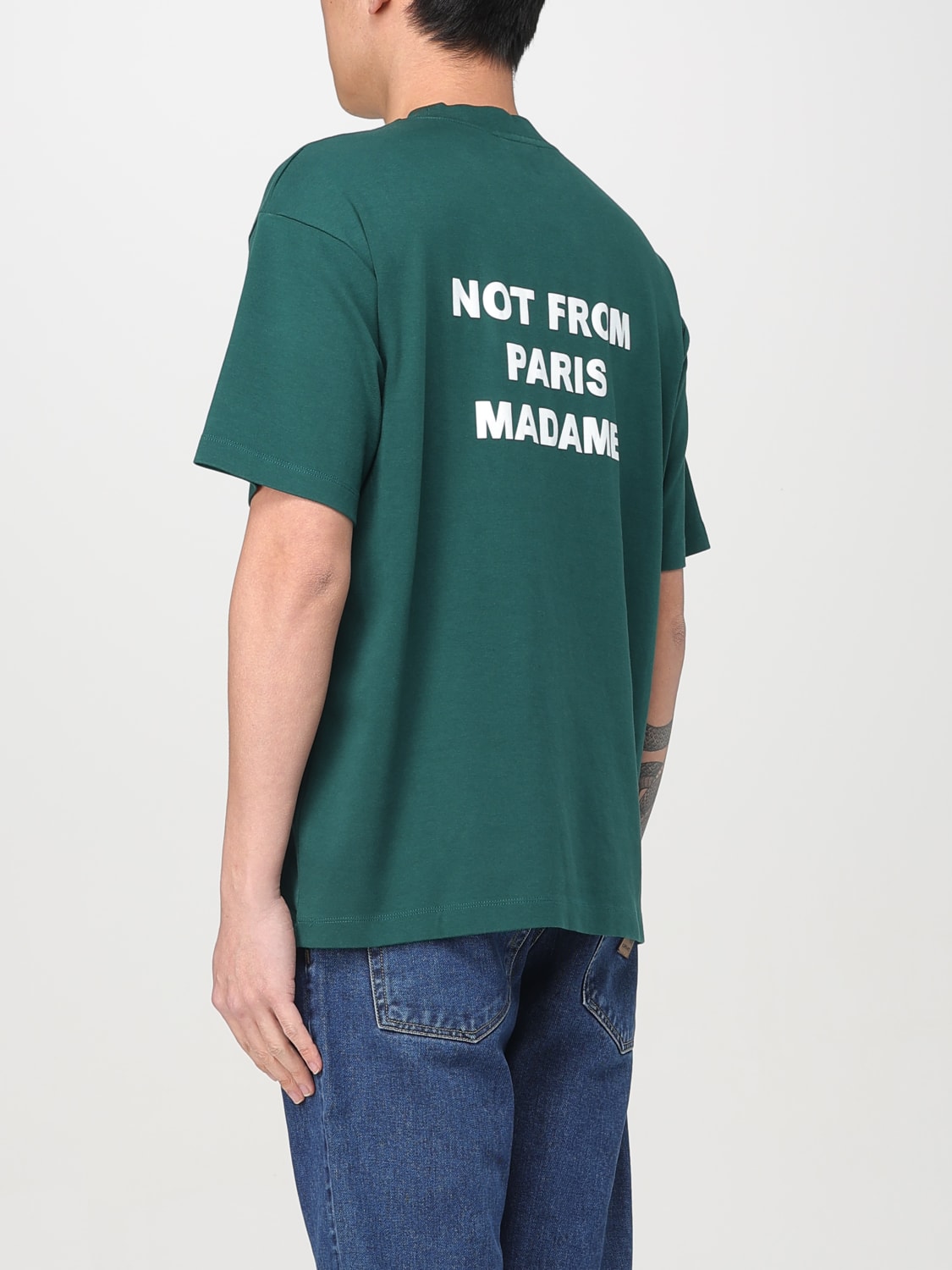 Tシャツ・カットソー DROLE DE MONSIEUR Men T Shirts TS202 CO002LGN Green Drole De Monsieur DROLE DE MONSIEUR Men T-Shirts TS202