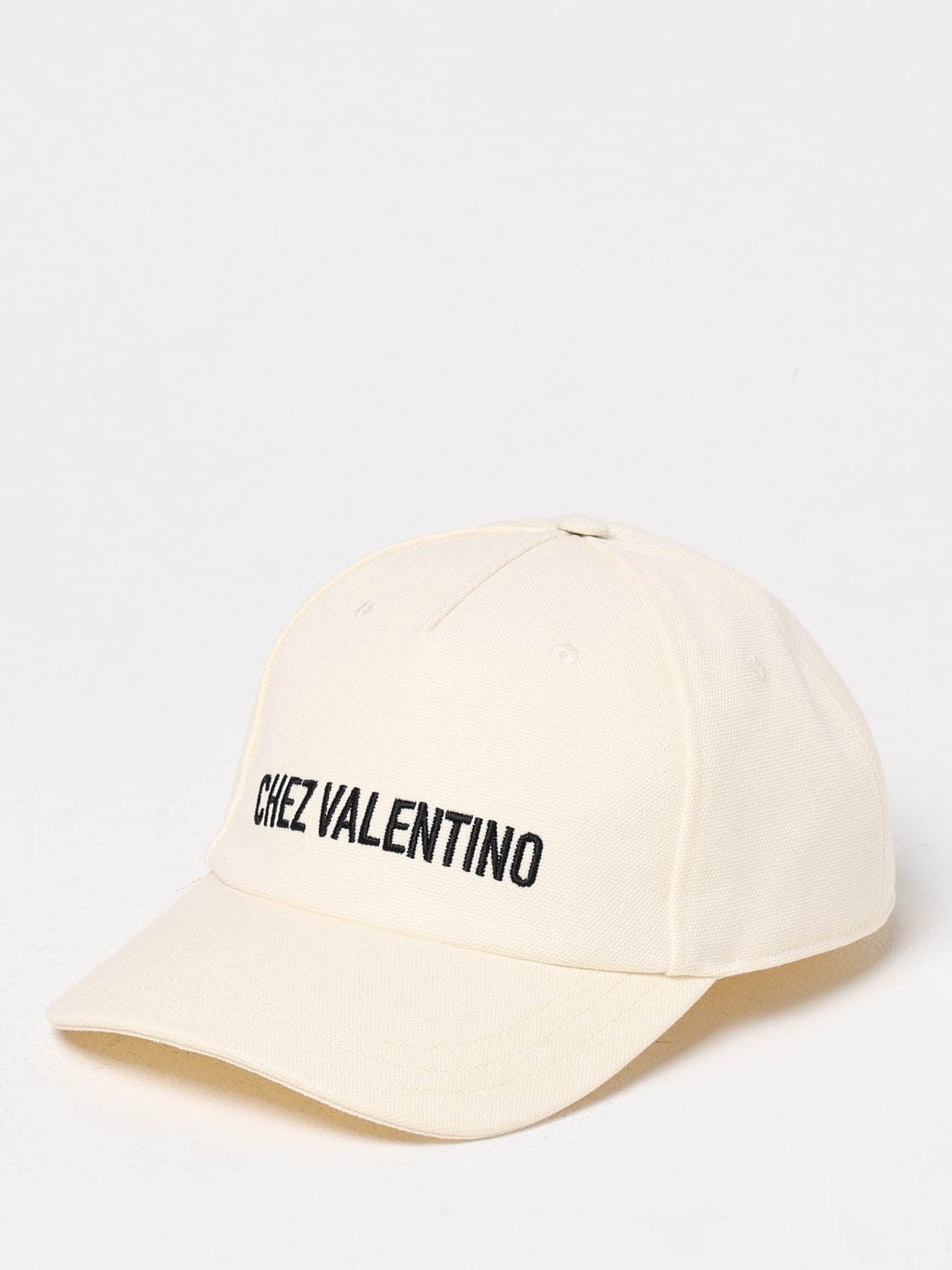 VALENTINO GARAVANI CAPPELLO: Cappello Paris/Rome Chez Valentino Garavani in canvas di cotone , Avorio - Img 1