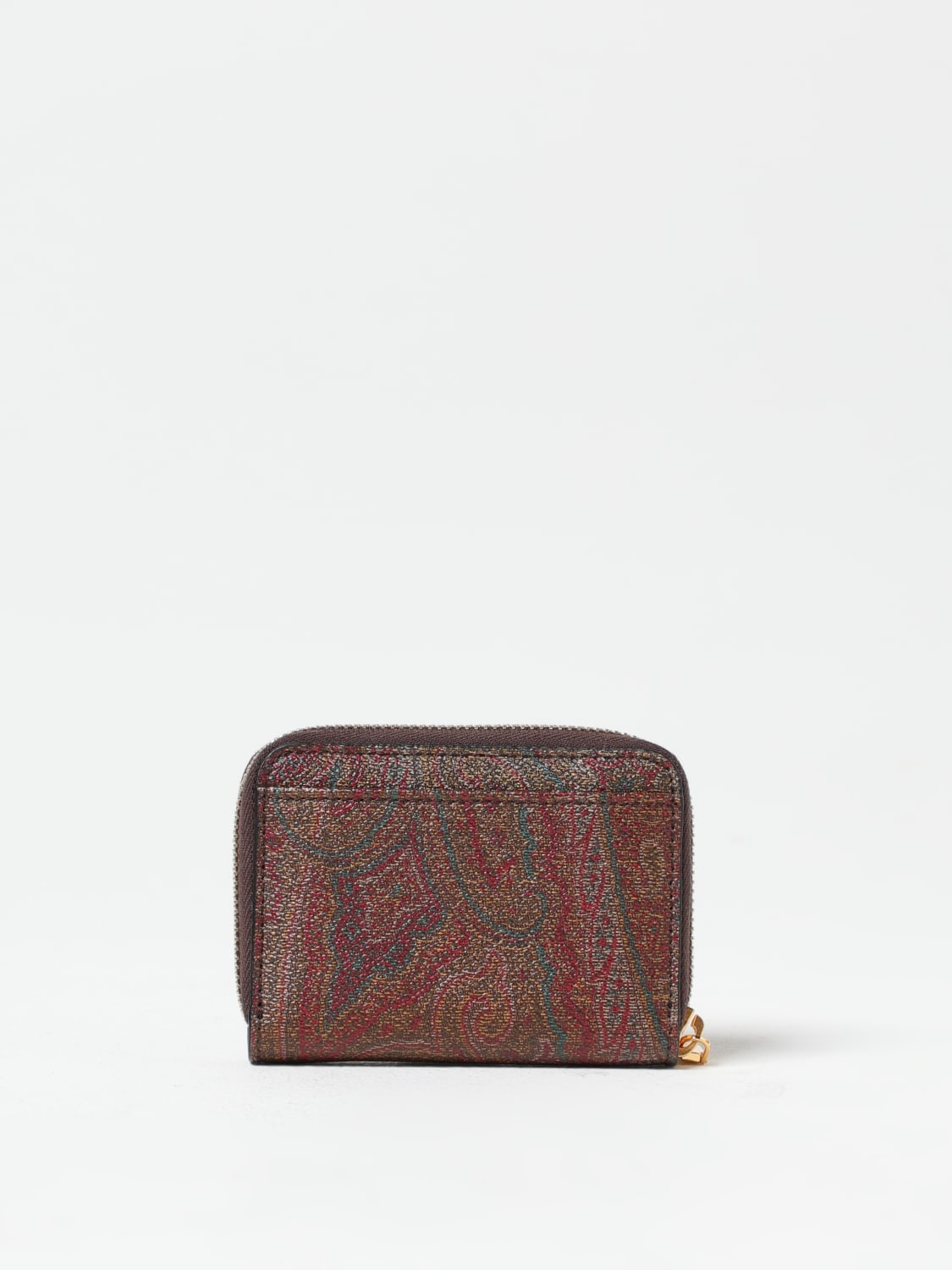 ETRO PORTAFOGLIO: Portacarte di credito Pegaso Paisley Etro in cotone spalmato , Marrone - Img 3