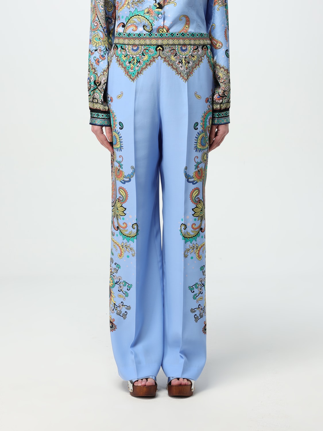 パンツ ETRO Women Straight Pants WREA000199TTE36 S9883 BLUE ETRO: Pants woman - Blue | Etro pants WREA0014AK773 online