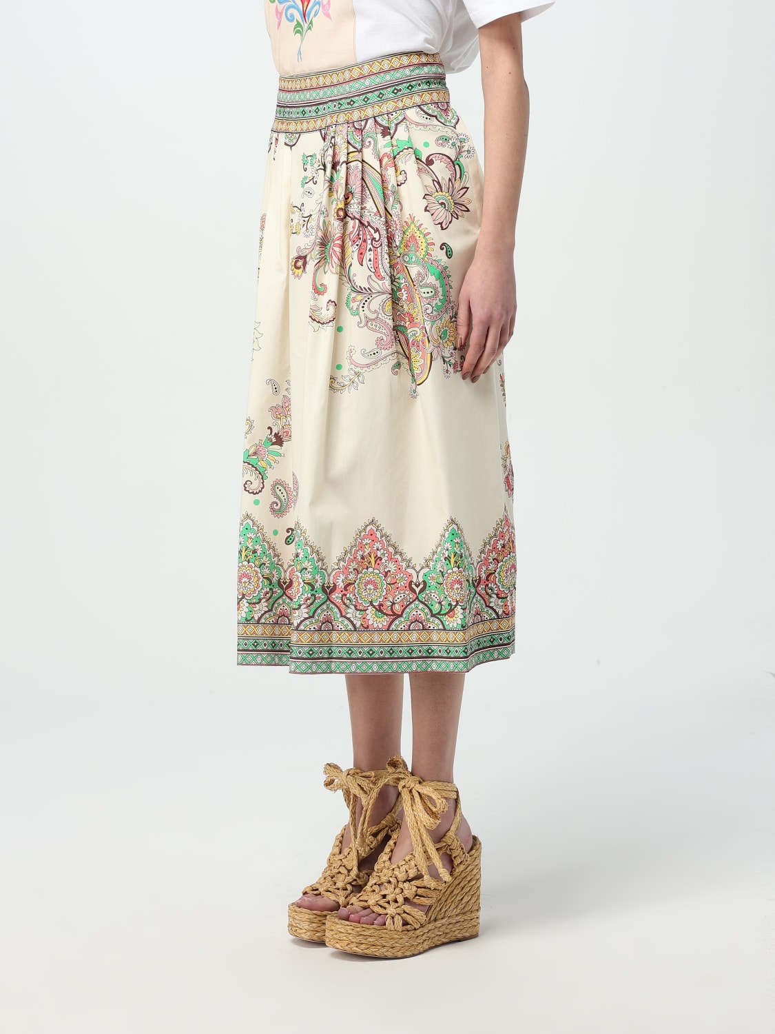 ETRO: Skirt woman - White | Etro skirt WRFA011299SP5B8