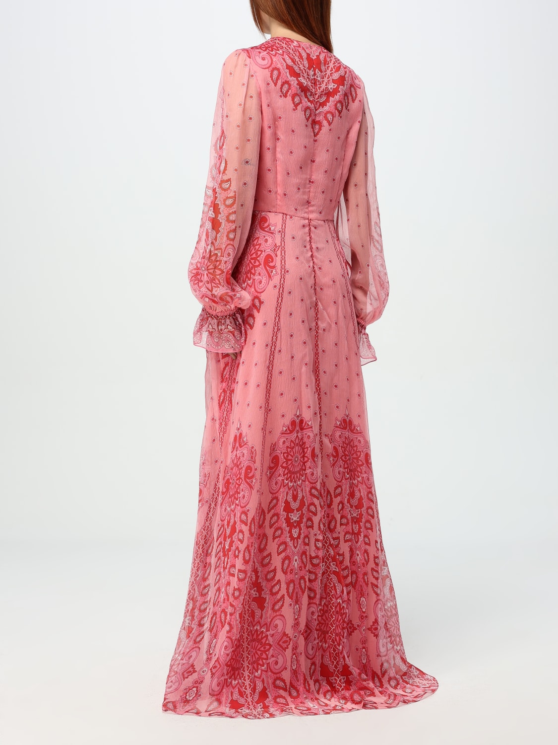 ETRO ABITO: Abito Etro in crêpe di seta stampata , Rosa - Img 2