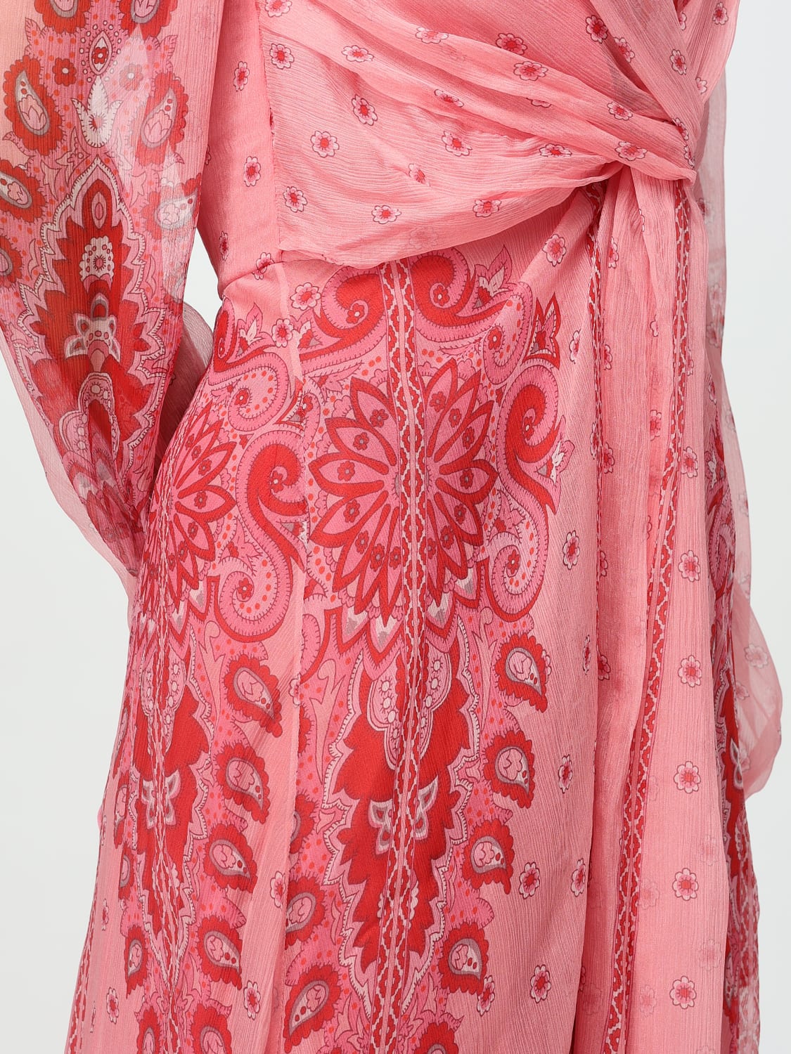 ETRO ABITO: Abito Etro in crêpe di seta stampata , Rosa - Img 4