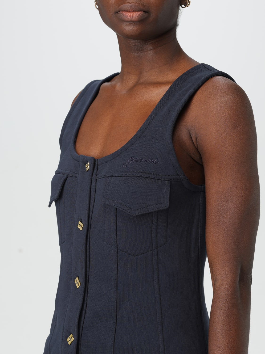 ワンピース GANNI Woman Dress Blue T4096 683 GANNI: Dress woman - Blue | Ganni dress T4096 online at