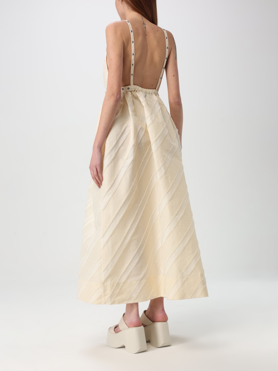 ワンピース GANNI Woman Dress Beige W0173 135 GANNI: Dress woman - Beige | Ganni dress W0173 online at