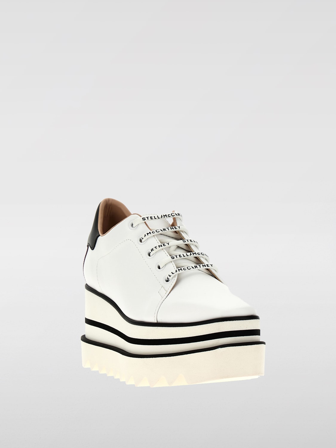 STELLA MCCARTNEY SNEAKERS: Sneakers con zeppa Elyse Stella McCartney in pelle sintetica, Bianco - Img 2