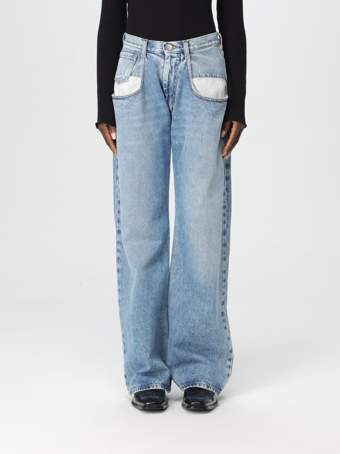 MAISON MARGIELA JEANS: Jeans straight a vita media Maison Margiela, Blue - Img 1