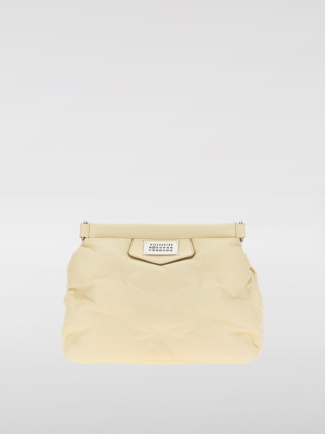 MAISON MARGIELA BORSA A TRACOLLA: Pouch Glam Slam Maison Margiela in nappa capitonnè , Beige - Img 1