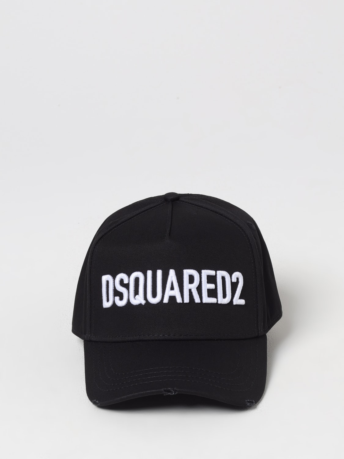 DSQUARED2 CAPPELLO: Cappello Dsquared2 in cotone con logo ricamato , Nero - Img 2