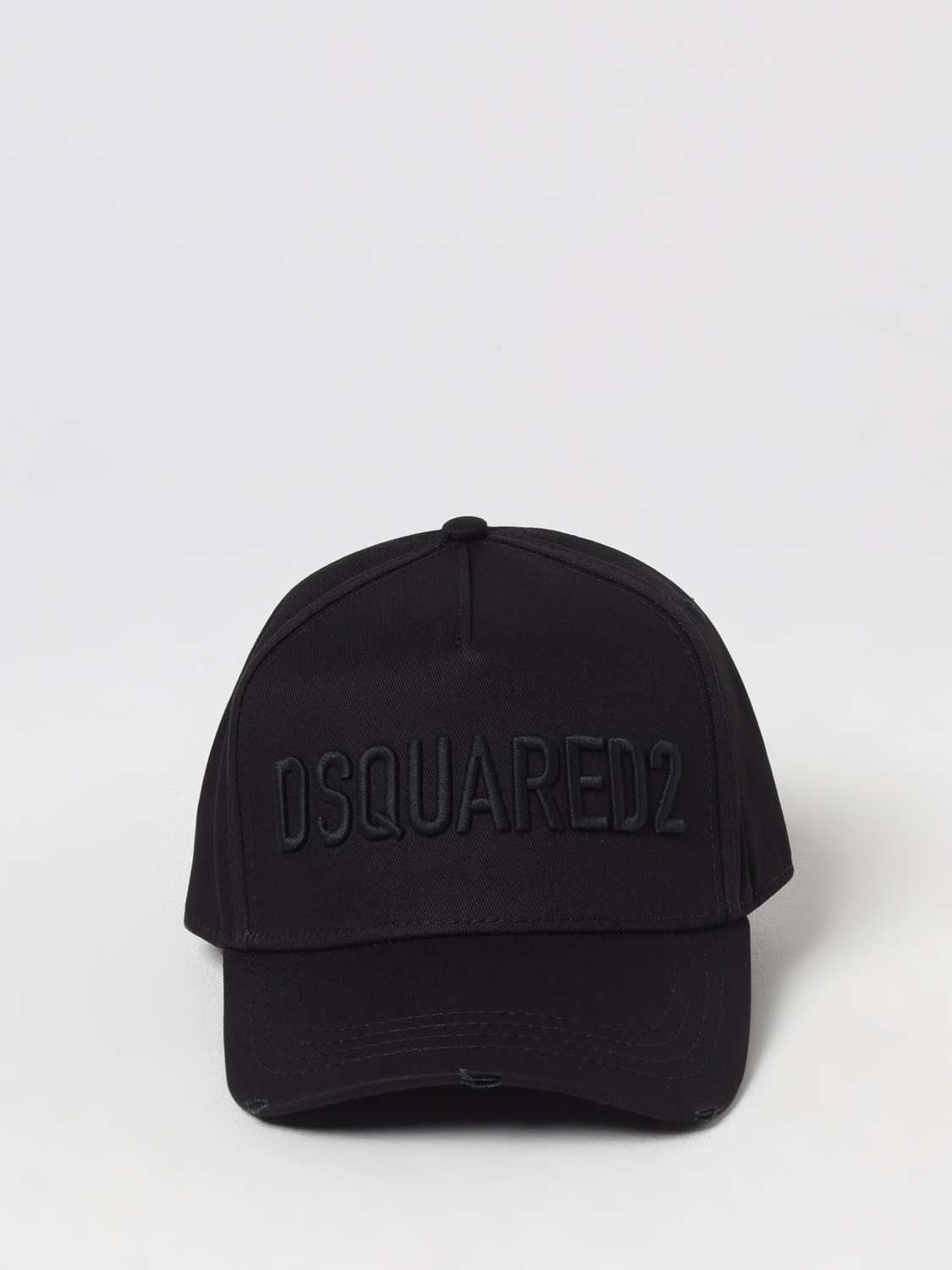DSQUARED2 CAPPELLO: Cappello Dsquared2 in cotone con logo ricamato , Nero 1 - Img 2